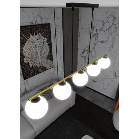 Lampa wisząca ALLORA 5 BL OPAL 1254/5 EMIBIG