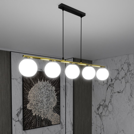 Lampa wisząca ALLORA 5 BL OPAL 1254/5 EMIBIG