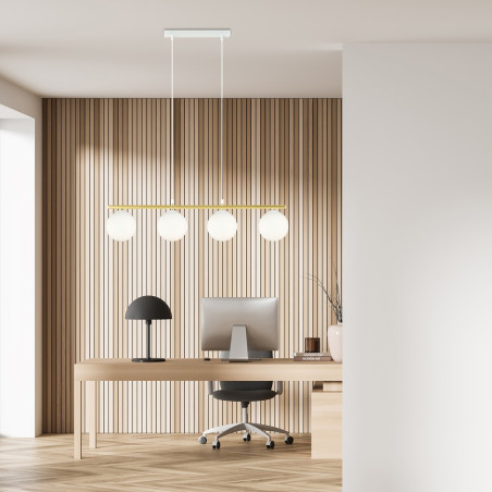 Lampa wisząca ALLORA 4 WH OPAL 1255/4 EMIBIG