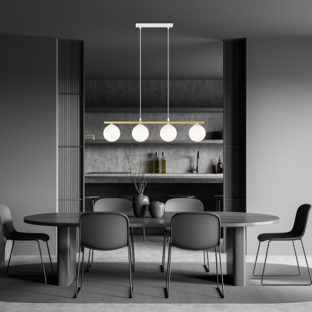 Lampa wisząca ALLORA 4 WH OPAL 1255/4 EMIBIG
