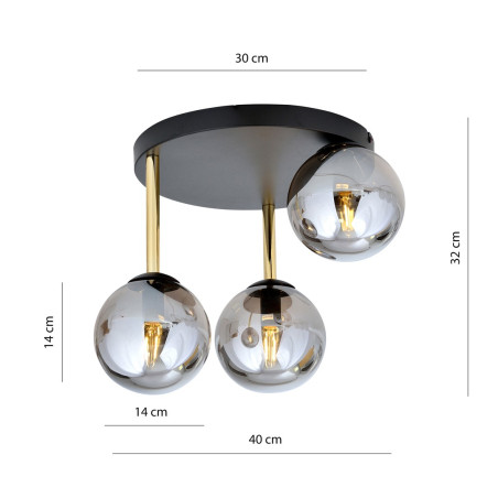 Lampa sufitowa  DOLCE 3 BL GRAFIT 1259/3 EMIBIG