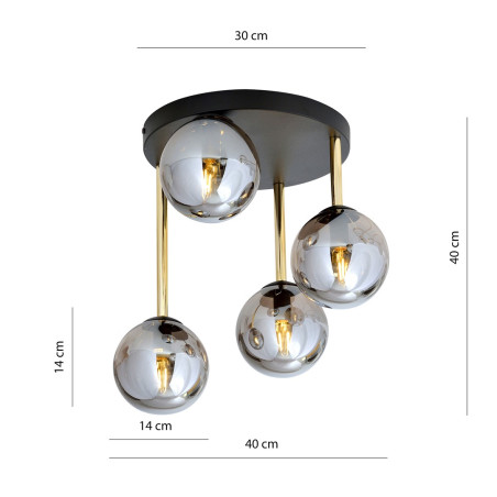 Lampa sufitowa  DOLCE 4 BL GRAFIT 1259/4 EMIBIG