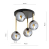 Lampa sufitowa  DOLCE 4 BL GRAFIT 1259/4 EMIBIG