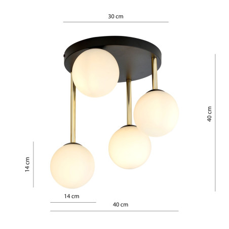 Lampa sufitowa  DOLCE 4 BL OPAL 1260/4 EMIBIG