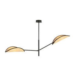 Lampa sufitowa  VENE 2 BLACK/RATTAN 1160/2 EMIBIG