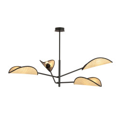 Lampa sufitowa  VENE 4 BLACK/RATTAN 1160/4 EMIBIG