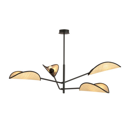 Lampa sufitowa  VENE 4 BLACK/RATTAN 1160/4 EMIBIG
