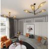 Lampa sufitowa  VENE 6 BLACK/RATTAN 1160/6 EMIBIG