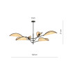 Lampa sufitowa  VENE 6 BLACK/RATTAN 1160/6 EMIBIG