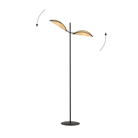 Lampa podłogowa VENE LP2 BLACK/RATTAN 1160/LP2 EMIBIG