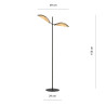 Lampa podłogowa VENE LP2 BLACK/RATTAN 1160/LP2 EMIBIG