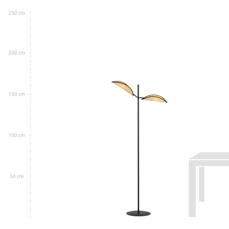 Lampa podłogowa VENE LP2 BLACK/RATTAN 1160/LP2 EMIBIG