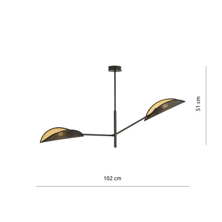 Lampa sufitowa  VENE 2 BLACK/GOLD 1158/2 EMIBIG