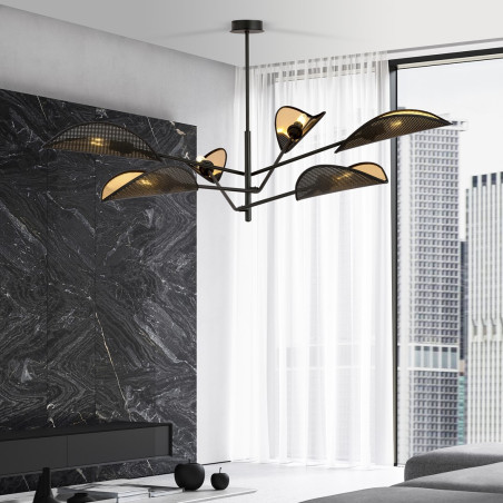 Lampa sufitowa  VENE 6 BLACK/GOLD 1158/6 EMIBIG