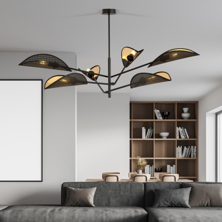 Lampa sufitowa  VENE 6 BLACK/GOLD 1158/6 EMIBIG