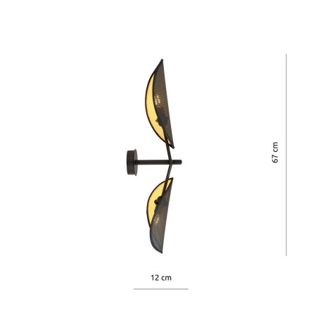 Kinkiet VENE K2 BLACK/GOLD 1158/K2 EMIBIG
