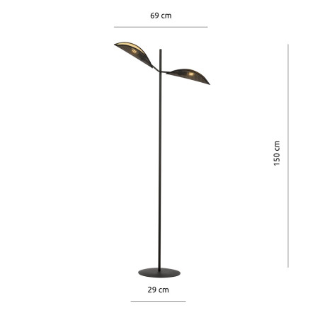 Lampa podłogowa VENE LP2 BLACK/GOLD 1158/LP2 EMIBIG