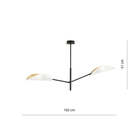 Lampa sufitowa  VENE 2 WHITE/GOLD 1159/2 EMIBIG