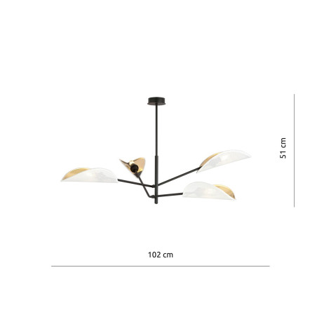 Lampa sufitowa  VENE 4 WHITE/GOLD 1159/4 EMIBIG