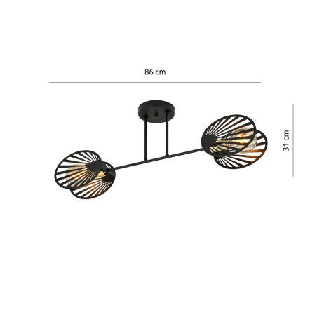 Lampa sufitowa TALIA 2 BLACK 1181/2 EMIBIG