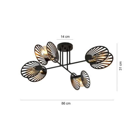 Lampa sufitowa TALIA 4 BLACK 1181/4 EMIBIG