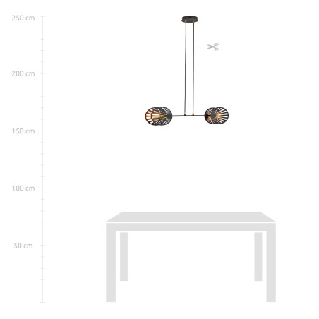 Lampa wisząca PLAYA 2 BLACK 1146/2 EMIBIG