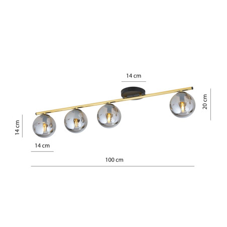 Lampa sufitowa  MONZA 4 BL GRAFIT 1250/4 EMIBIG