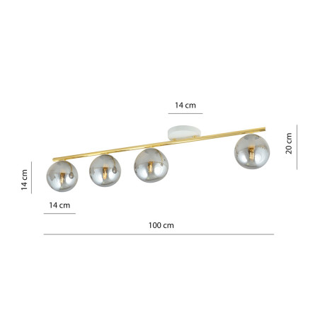 Lampa sufitowa  MONZA 4 WH GRAFIT 1251/4 EMIBIG