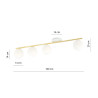 Lampa sufitowa  MONZA 4 WH OPAL 1253/4 EMIBIG
