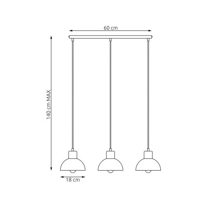 Lampa sufitowa SECO 3 BL 1393/3 EMIBIG
