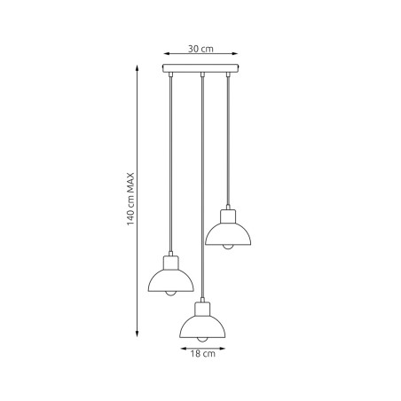 Lampa sufitowa SECO 3 BL PREM 1393/3PREM EMIBIG