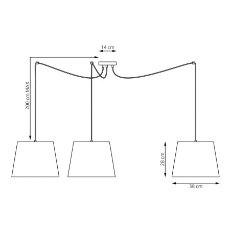 Lampa wisząca ASCOT 3 BEIGE 1423/3 EMIBIG