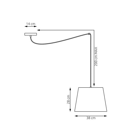 Lampa wisząca ASCOT 1 GRAY 1424/1 EMIBIG