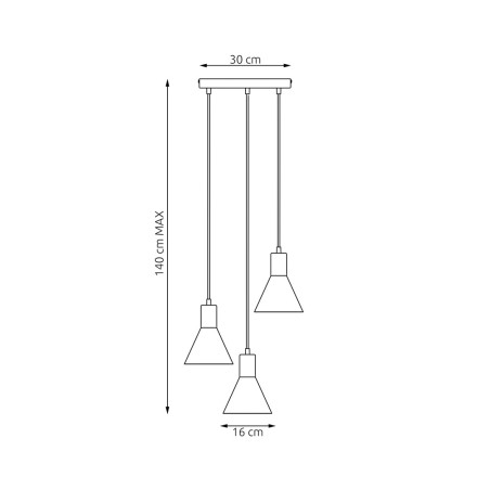 Lampa wisząca ROSA 3 BL PREM 1388/3PREM EMIBIG