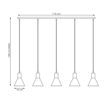 Lampa wisząca ROSA 5 BL 1388/5 EMIBIG