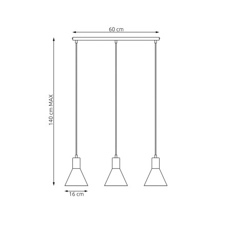 Lampa wisząca ROSA 3 WH 1389/3 EMIBIG