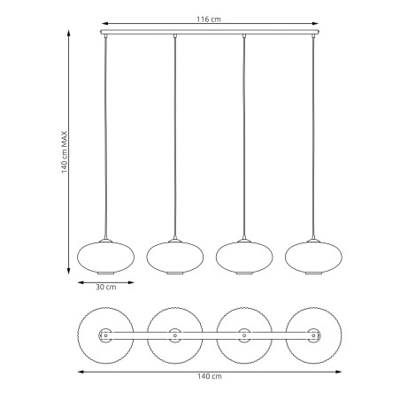 Lampa wisząca COCO 4 BL GRAFIT  1377/4 EMIBIG