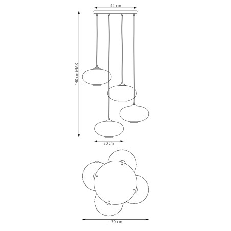 Lampa wisząca COCO 4 BL PREM  GRAFIT  1377/4PREM EMIBIG