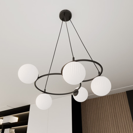 Lampa wisząca LIBRA 5 BL OPAL 1379/5 EMIBIG