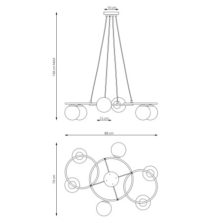 Lampa wisząca LIBRA 6 BL OPAL 1379/6 EMIBIG