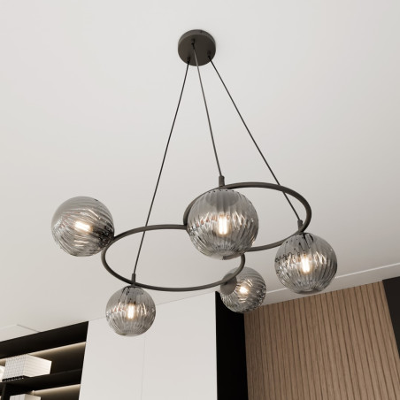 Lampa wisząca LIBRA 5 BL GRAFIT 1380/5 EMIBIG
