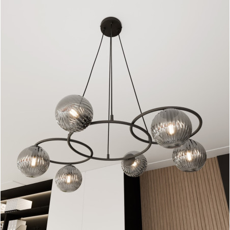 Lampa wisząca LIBRA 6 BL GRAFIT 1380/6 EMIBIG