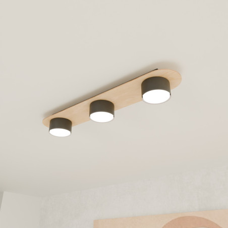 Lampa sufitowa DIAZ 3 BL WOOD 1438/3 EMIBIG