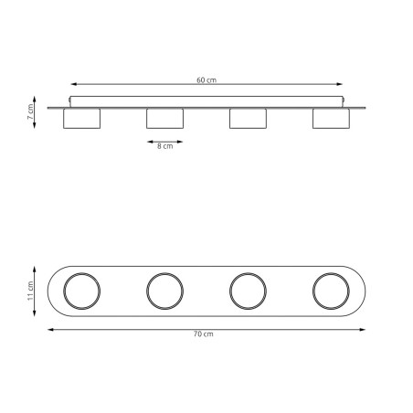 Lampa sufitowa DIAZ 4 BL WOOD 1438/4 EMIBIG
