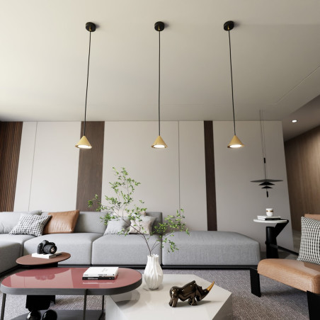 Lampa wisząca ELIT 1 BL GOLD 1329/1 EMIBIG