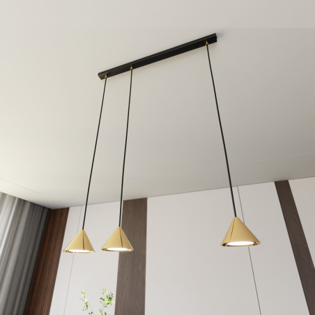 Lampa wisząca ELIT 3 BL GOLD 1329/3 EMIBIG
