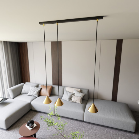 Lampa wisząca ELIT 3 BL GOLD 1329/3 EMIBIG