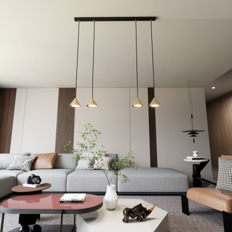 Lampa wisząca ELIT 4 BL GOLD 1329/4 EMIBIG