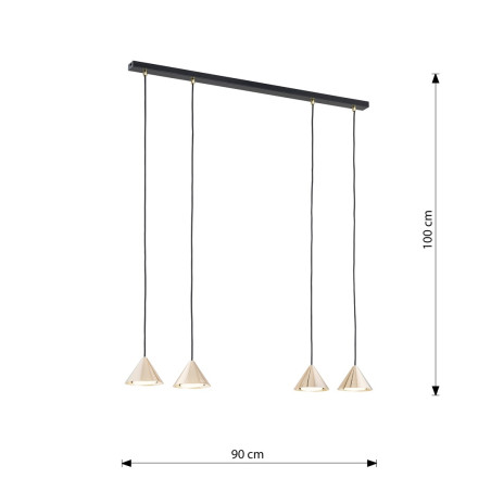 Lampa wisząca ELIT 4 BL GOLD 1329/4 EMIBIG