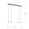 Lampa wisząca ELIT 4 BL GOLD 1329/4 EMIBIG
